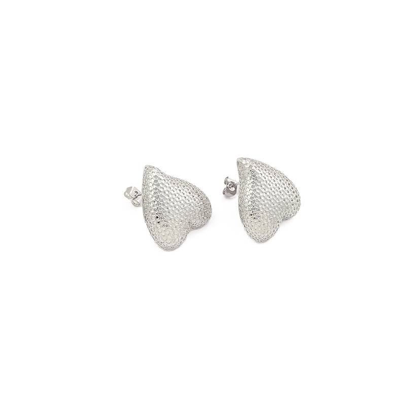 1 Pair Simple Style Heart Shape Plating Copper 18k Gold Plated White Gold Plated Ear Studs display picture 9