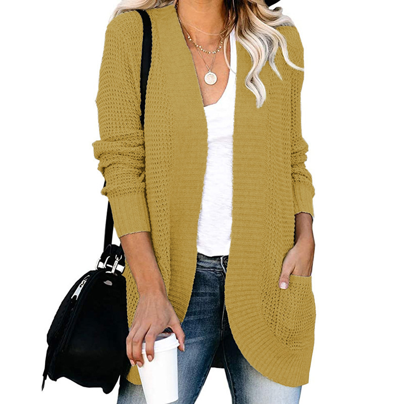 Women's Coat Sweater Long Sleeve Sweaters & Cardigans Elegant Solid Color display picture 21