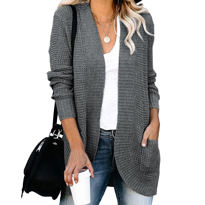 Women's Coat Sweater Long Sleeve Sweaters & Cardigans Elegant Solid Color display picture 24