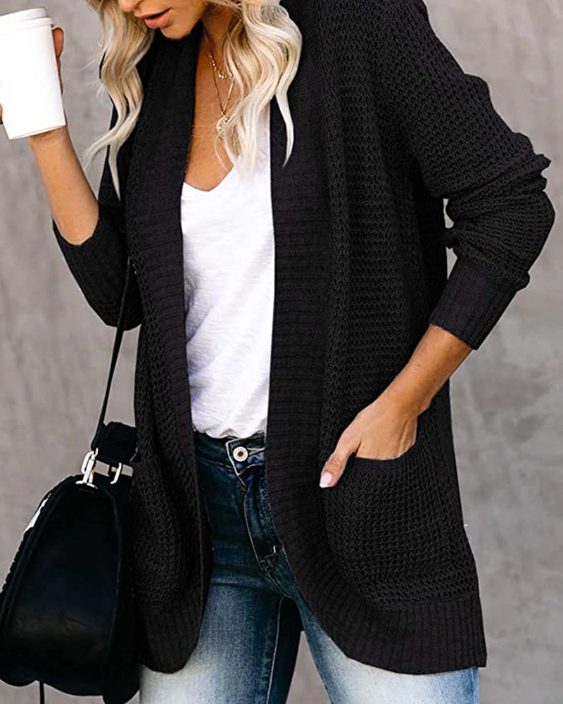 Women's Coat Sweater Long Sleeve Sweaters & Cardigans Elegant Solid Color display picture 38
