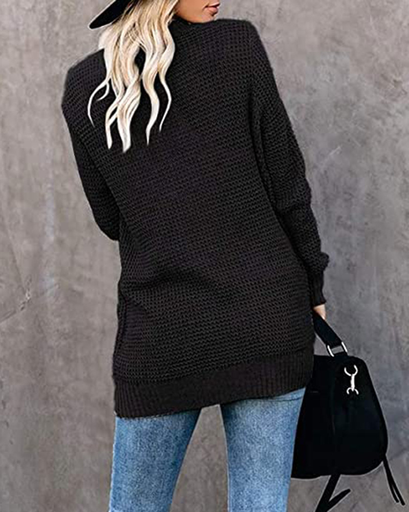 Women's Coat Sweater Long Sleeve Sweaters & Cardigans Elegant Solid Color display picture 39