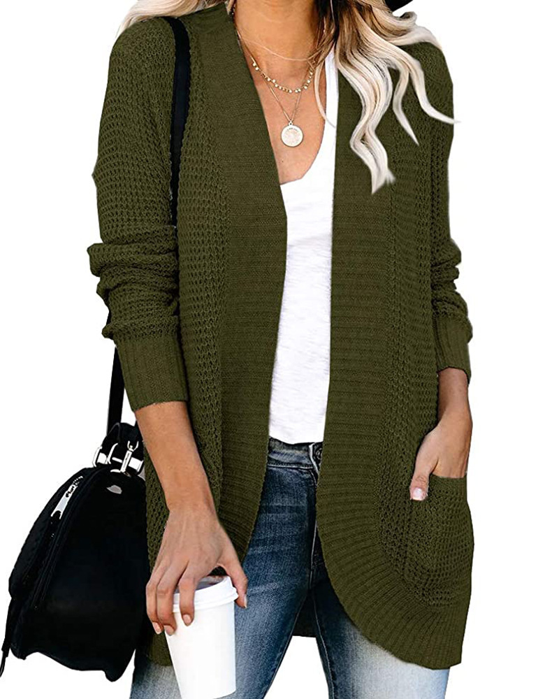 Women's Coat Sweater Long Sleeve Sweaters & Cardigans Elegant Solid Color display picture 40