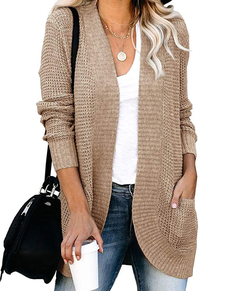 Women's Coat Sweater Long Sleeve Sweaters & Cardigans Elegant Solid Color display picture 42
