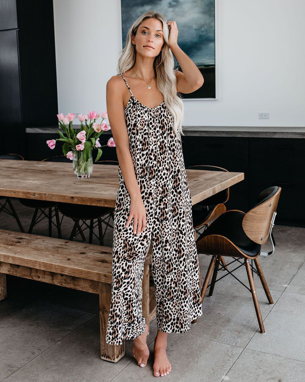 Women's Daily Street Classic Style Streetwear Color Block Leopard Full Length Jumpsuits display picture 24