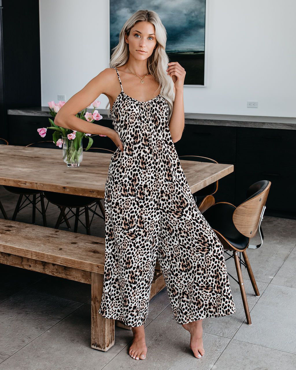 Women's Daily Street Classic Style Streetwear Color Block Leopard Full Length Jumpsuits display picture 25