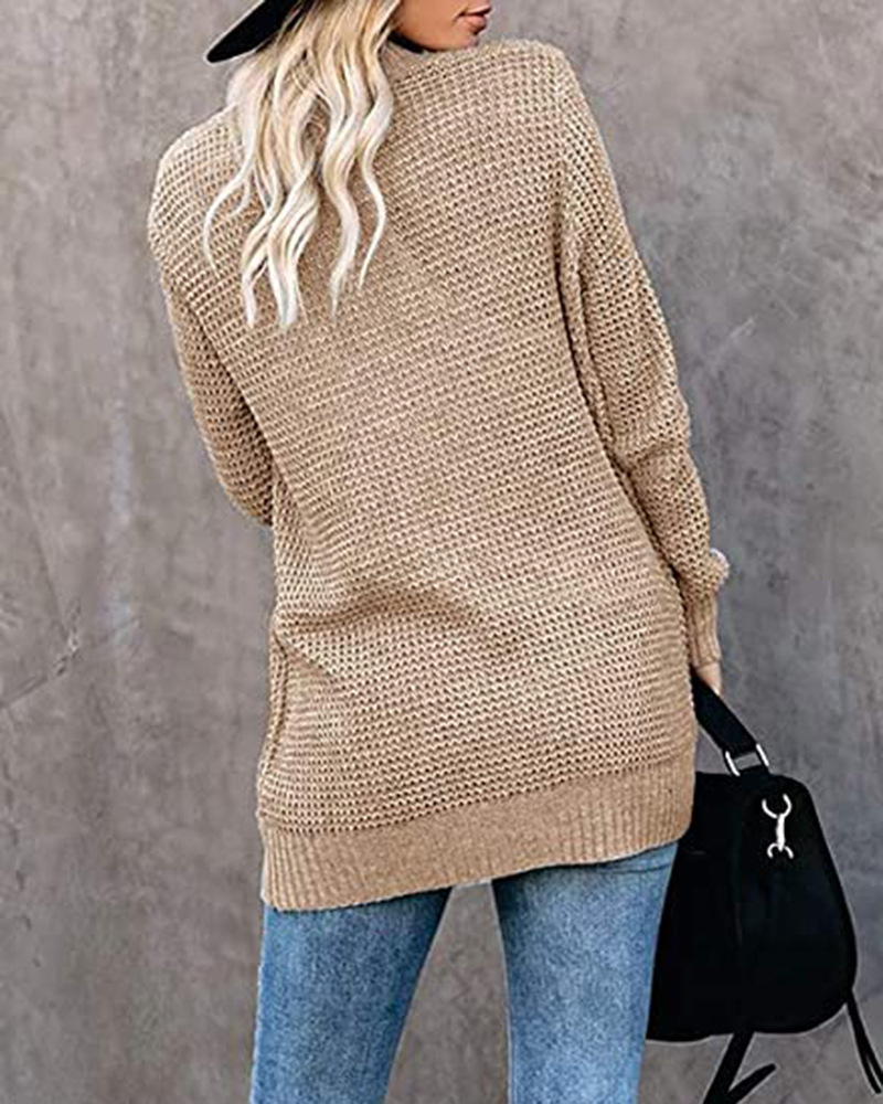 Women's Coat Sweater Long Sleeve Sweaters & Cardigans Elegant Solid Color display picture 44