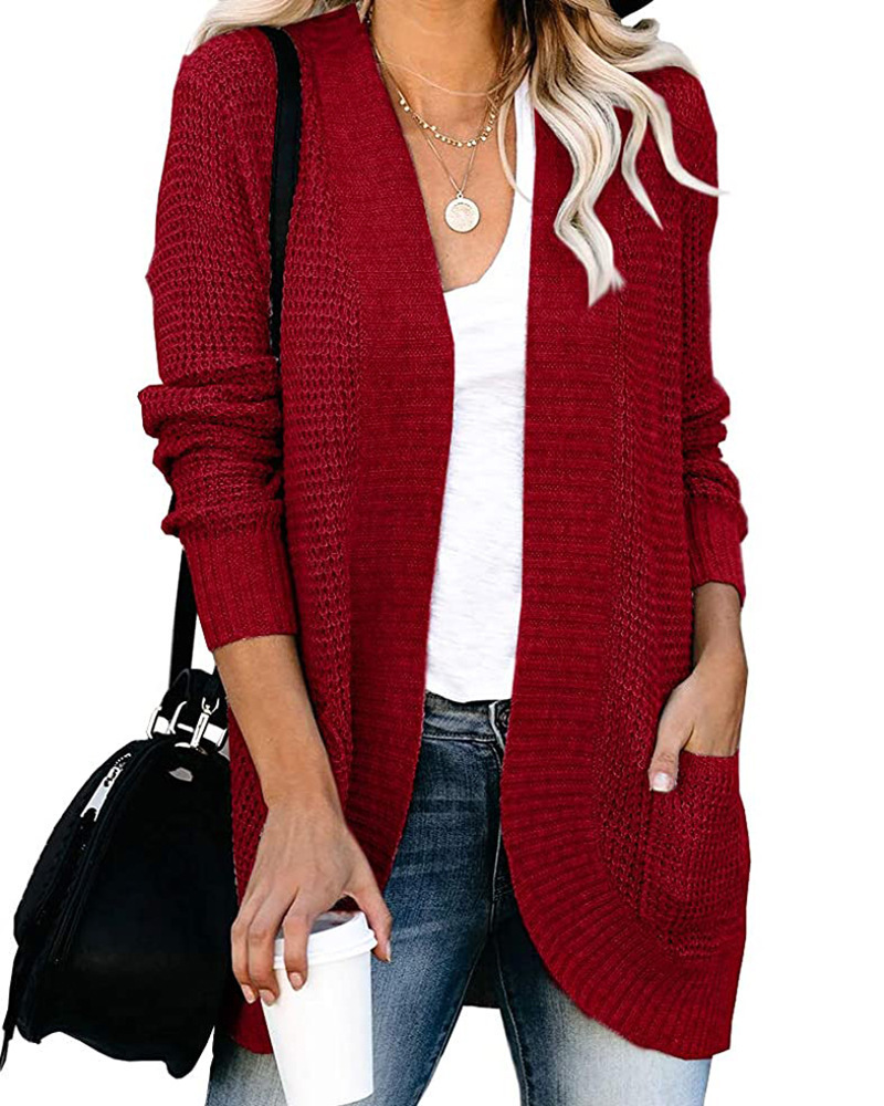 Women's Coat Sweater Long Sleeve Sweaters & Cardigans Elegant Solid Color display picture 45