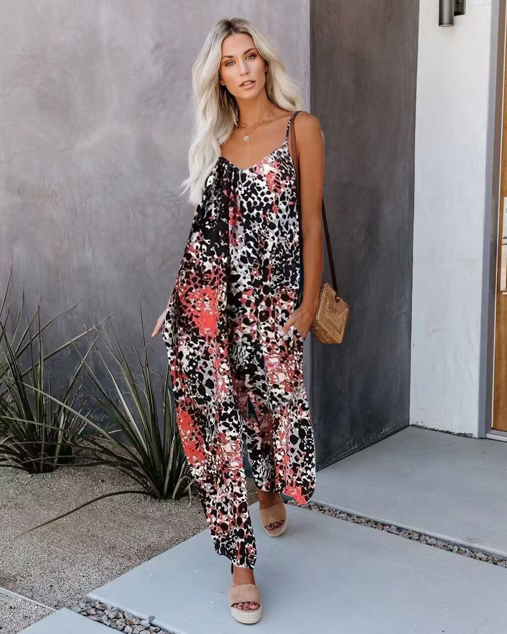 Women's Daily Street Classic Style Streetwear Color Block Leopard Full Length Jumpsuits display picture 48