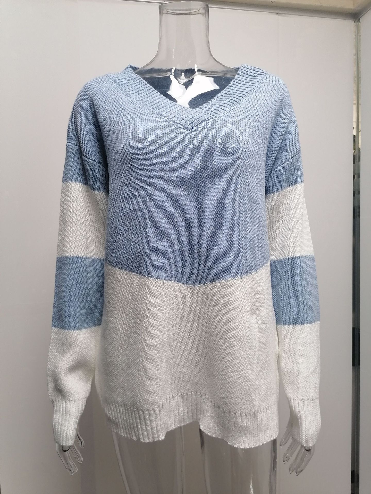 Women's Sweater Long Sleeve Sweaters & Cardigans Streetwear Color Block Stripe display picture 2