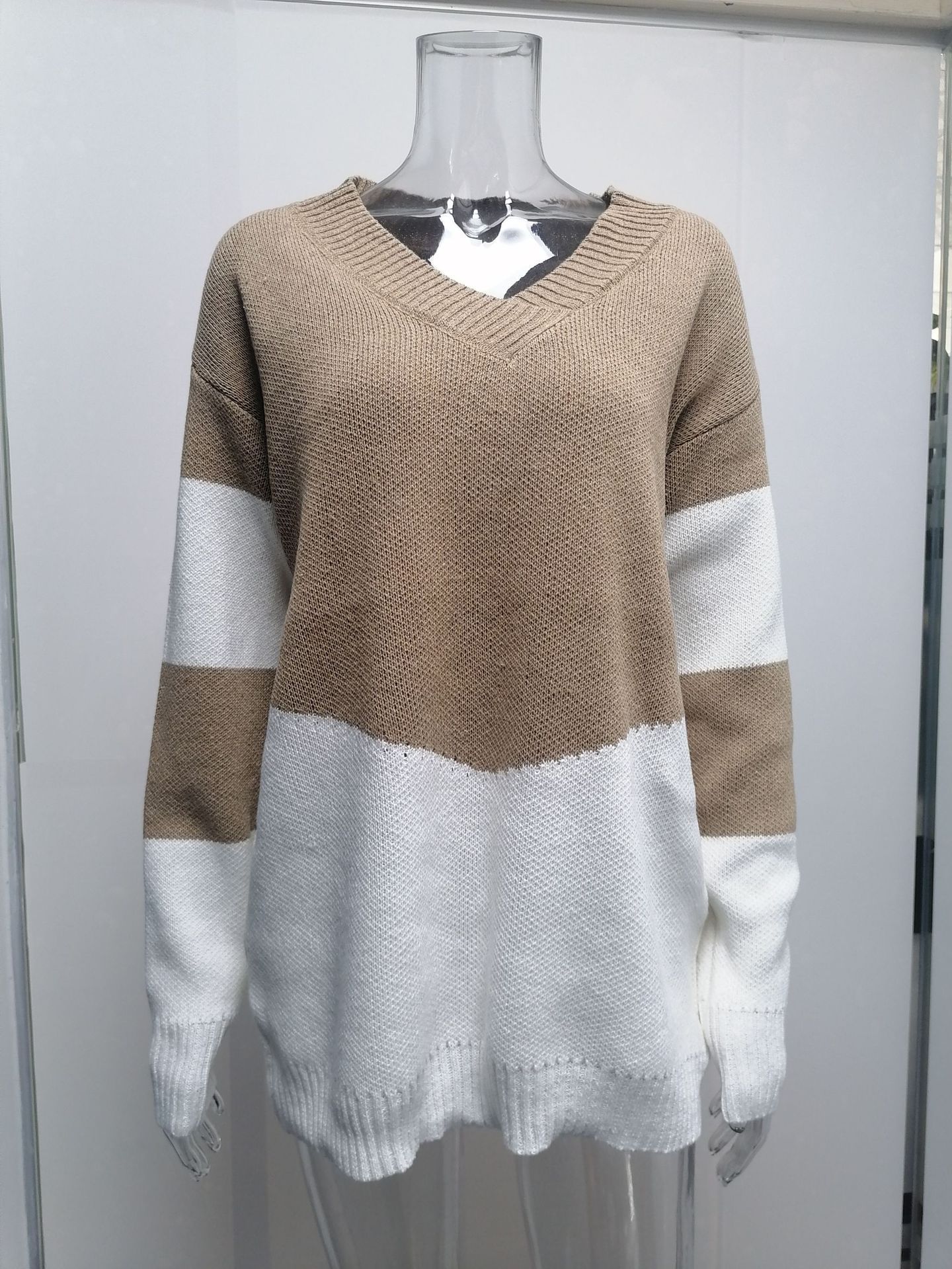 Women's Sweater Long Sleeve Sweaters & Cardigans Streetwear Color Block Stripe display picture 5