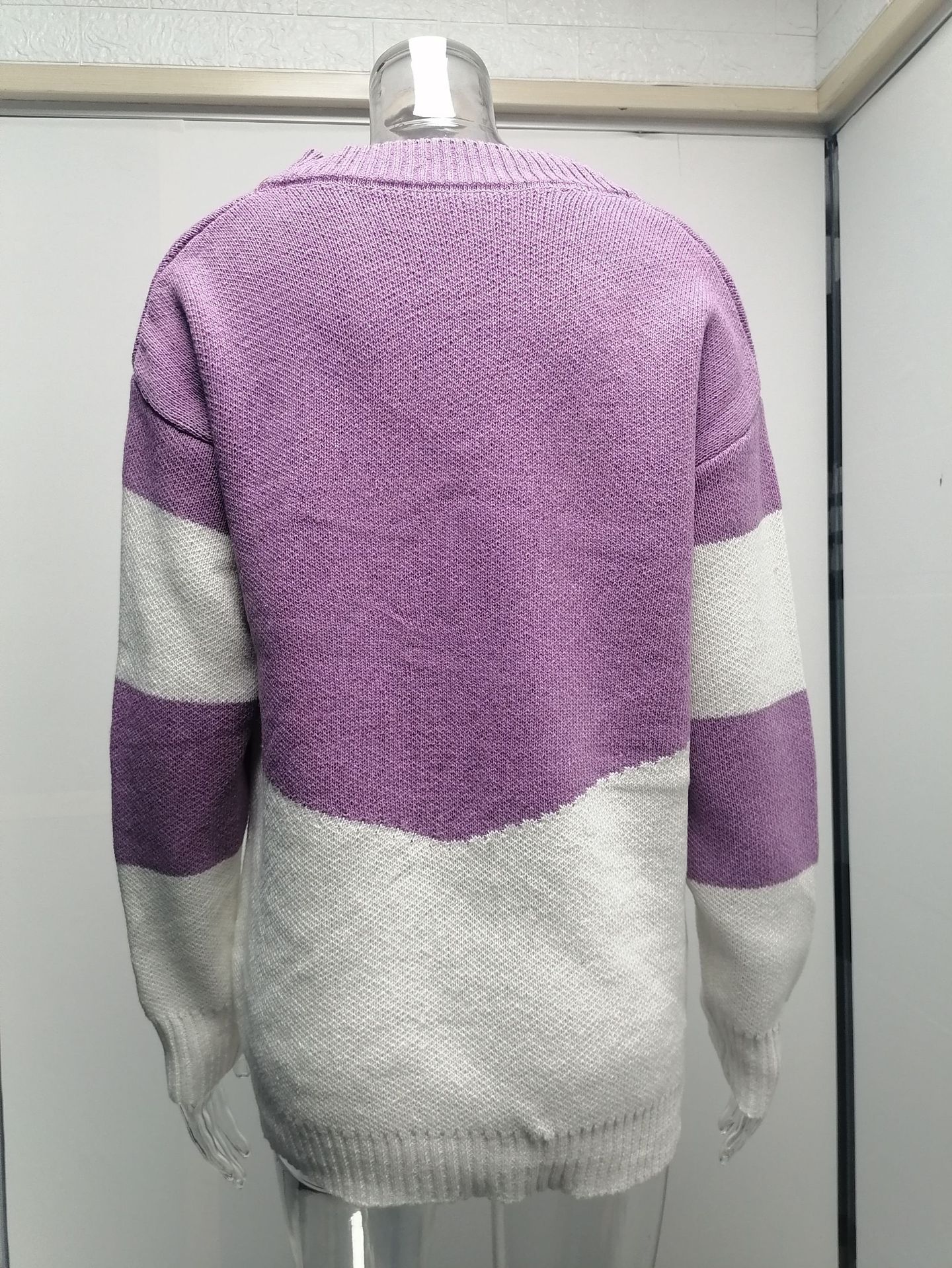 Women's Sweater Long Sleeve Sweaters & Cardigans Streetwear Color Block Stripe display picture 9
