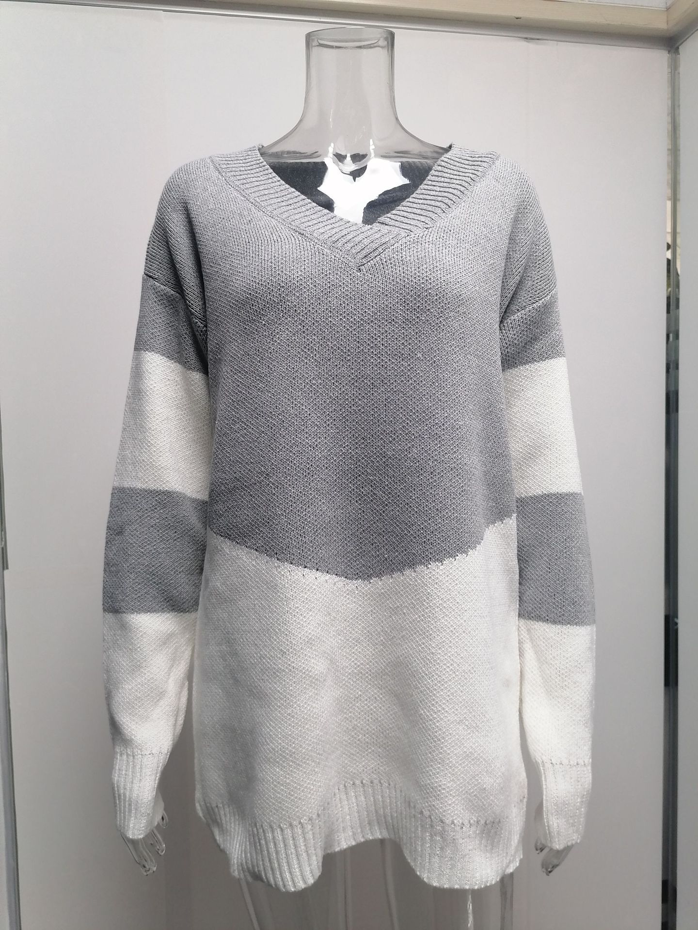 Women's Sweater Long Sleeve Sweaters & Cardigans Streetwear Color Block Stripe display picture 14