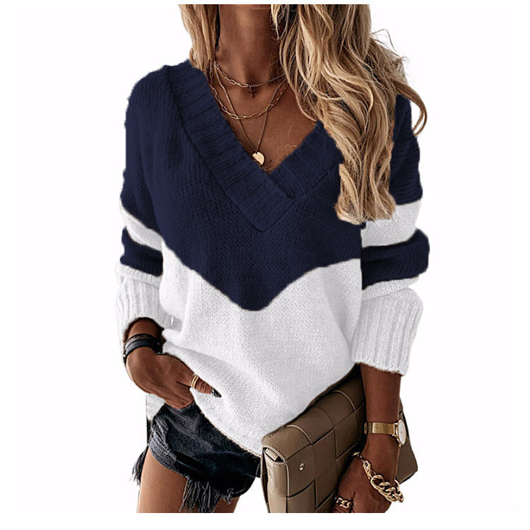 Women's Sweater Long Sleeve Sweaters & Cardigans Streetwear Color Block Stripe display picture 17