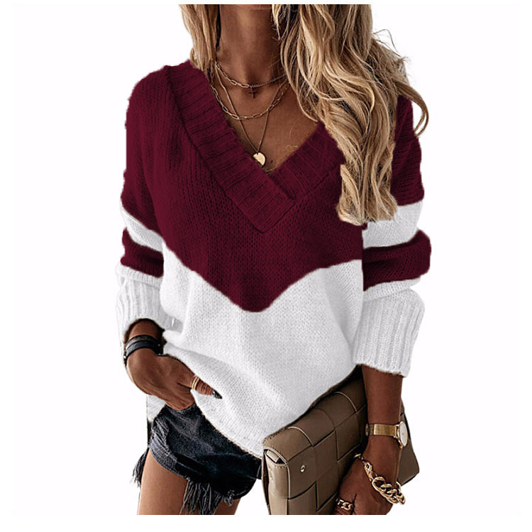 Women's Sweater Long Sleeve Sweaters & Cardigans Streetwear Color Block Stripe display picture 19