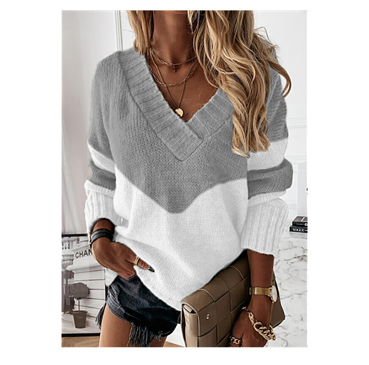 Women's Sweater Long Sleeve Sweaters & Cardigans Streetwear Color Block Stripe display picture 22