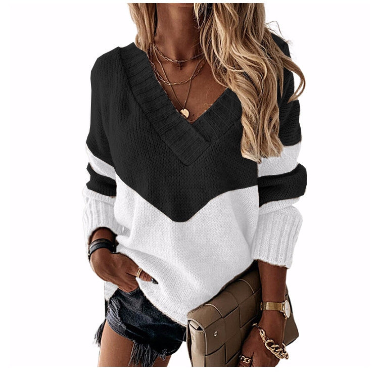 Women's Sweater Long Sleeve Sweaters & Cardigans Streetwear Color Block Stripe display picture 25