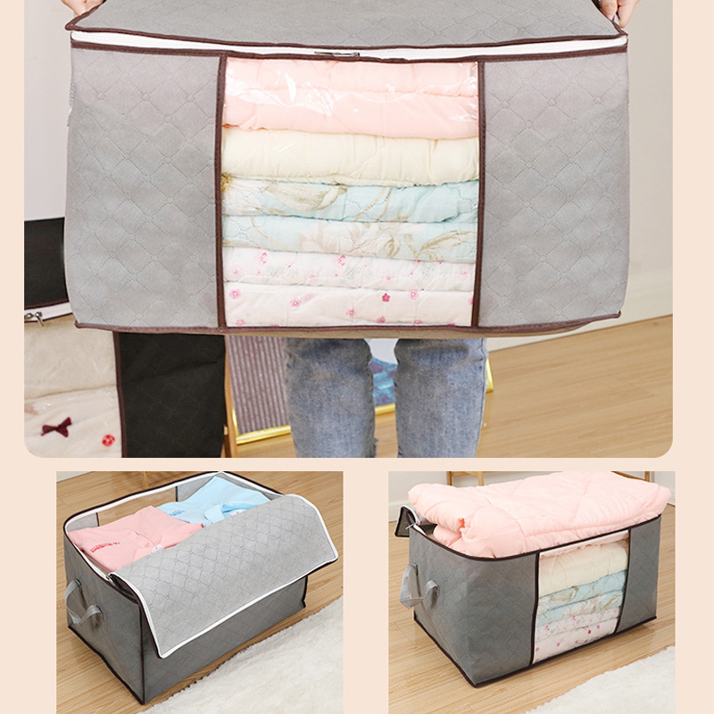 Pastoral Solid Color Nonwoven Zipper Storage Bag display picture 6