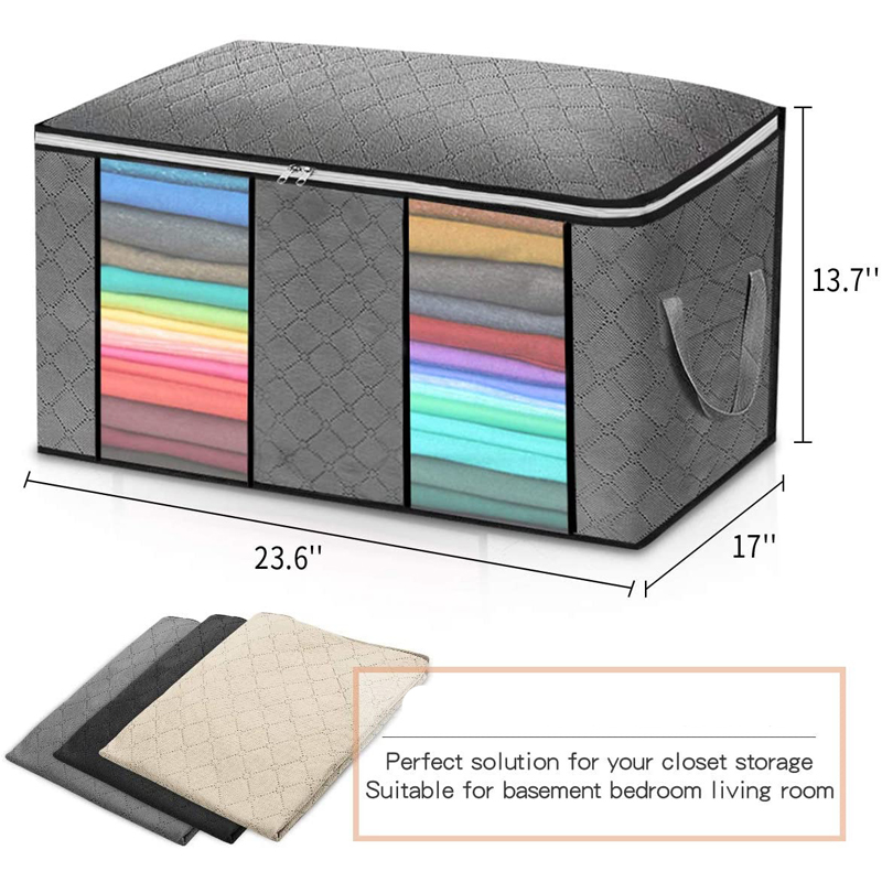 Pastoral Solid Color Nonwoven Zipper Storage Bag display picture 1
