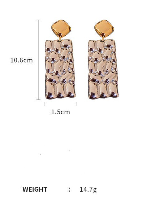 1 Pair Simple Style Rectangle Alloy Drop Earrings display picture 2