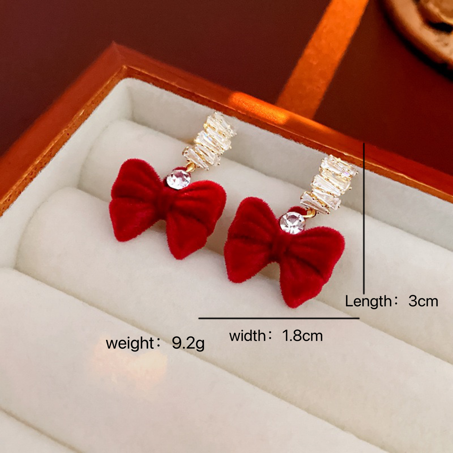1 Pair Sweet Bow Knot Inlay Alloy Rhinestones Drop Earrings display picture 6