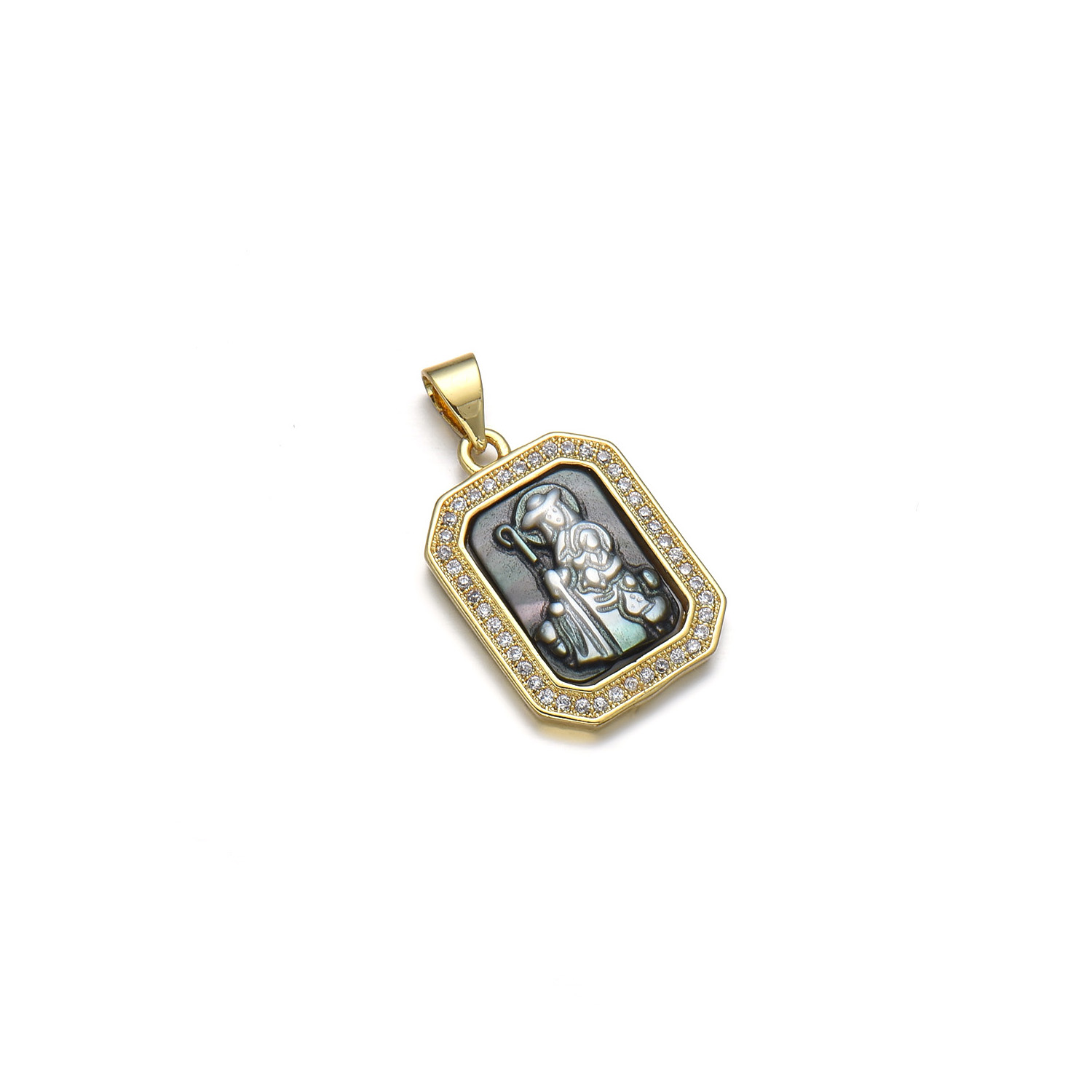 Basic Square Copper Plating Inlay Zircon 18k Gold Plated Charms display picture 3
