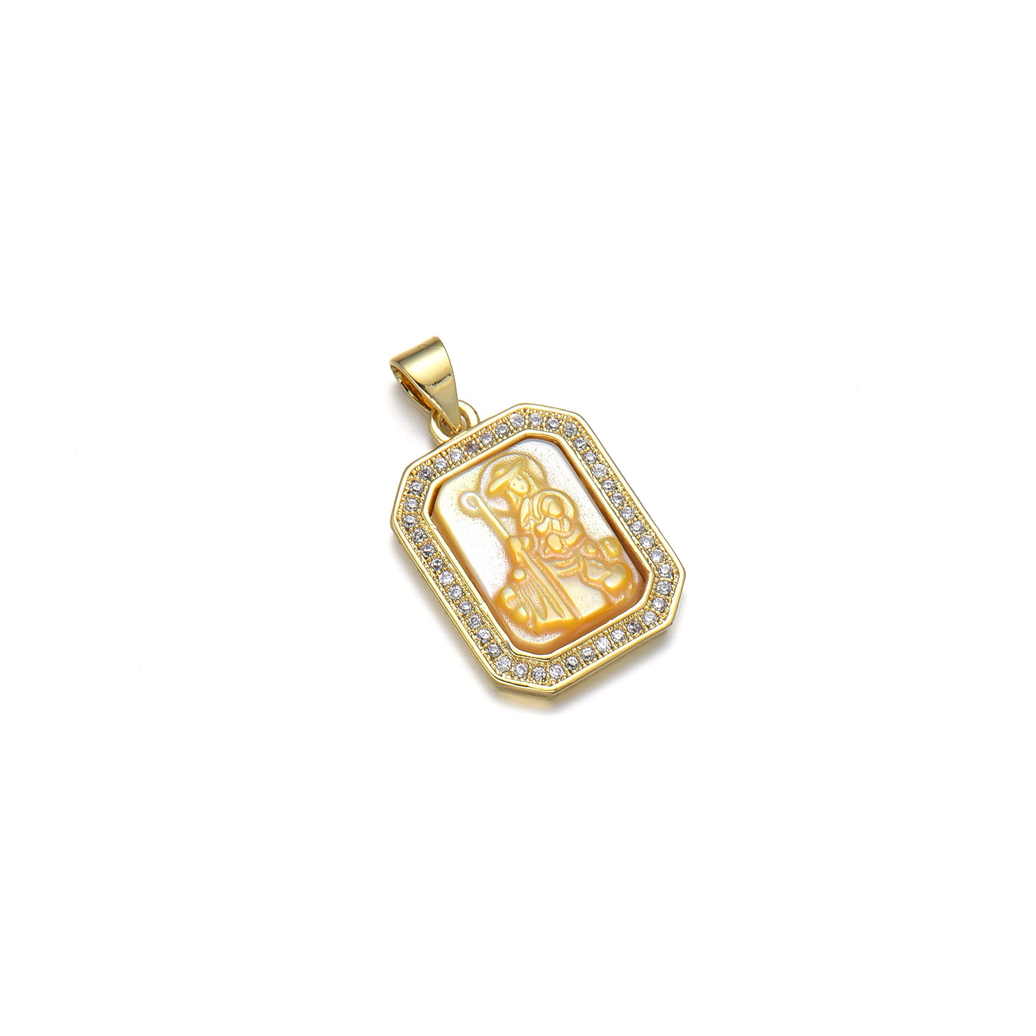 Basic Square Copper Plating Inlay Zircon 18k Gold Plated Charms display picture 5