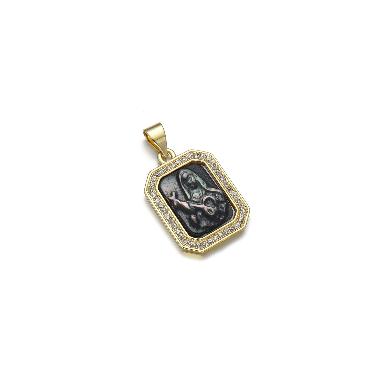 Basic Square Copper Plating Inlay Zircon 18k Gold Plated Charms display picture 9