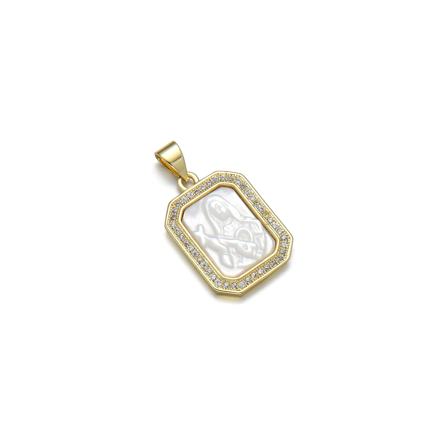 Basic Square Copper Plating Inlay Zircon 18k Gold Plated Charms display picture 8