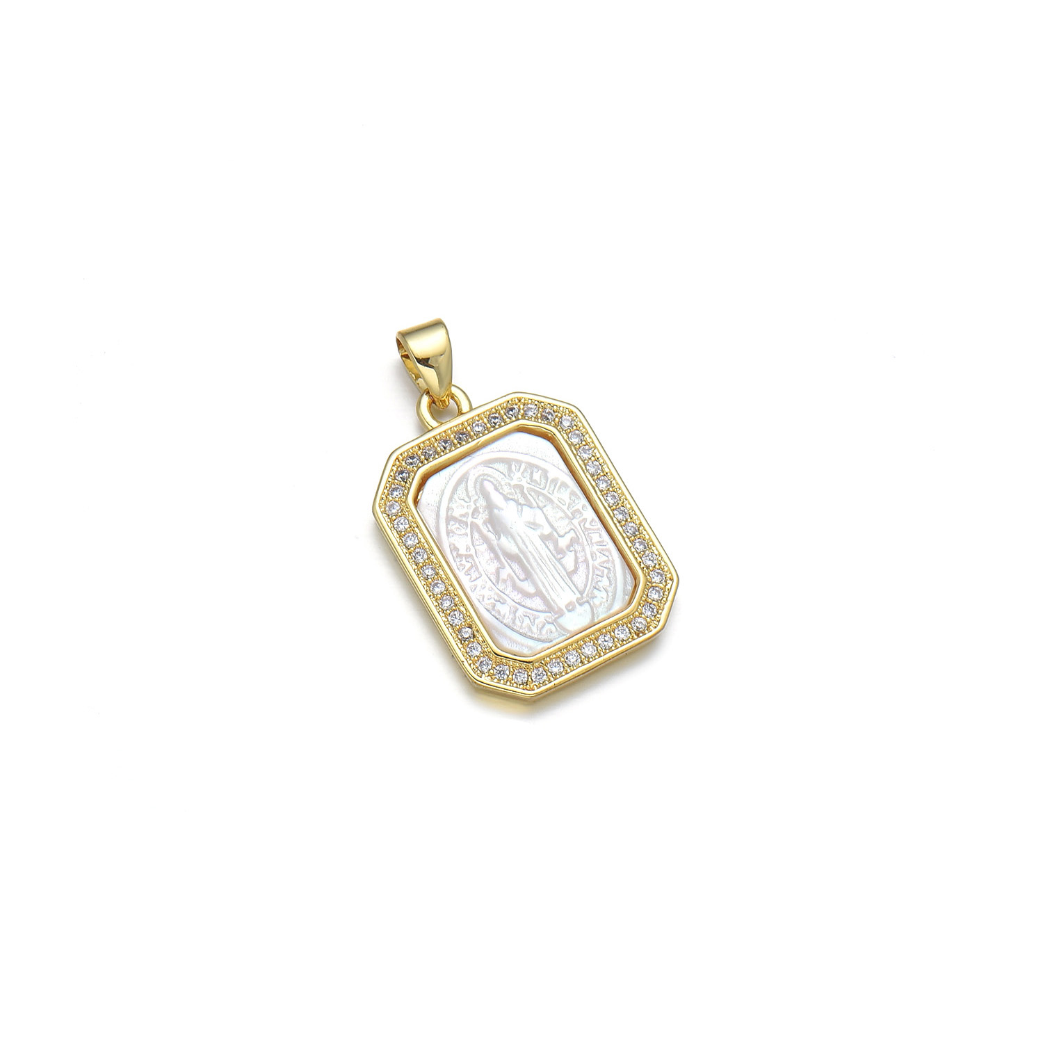 Basic Square Copper Plating Inlay Zircon 18k Gold Plated Charms display picture 6