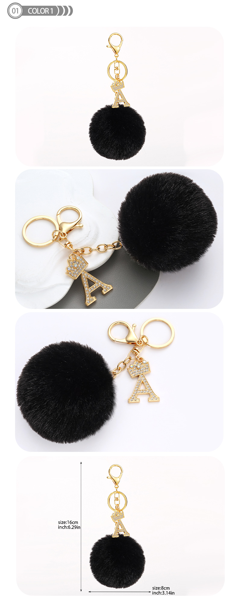 Simple Style Letter Alloy Epoxy Keychain display picture 1