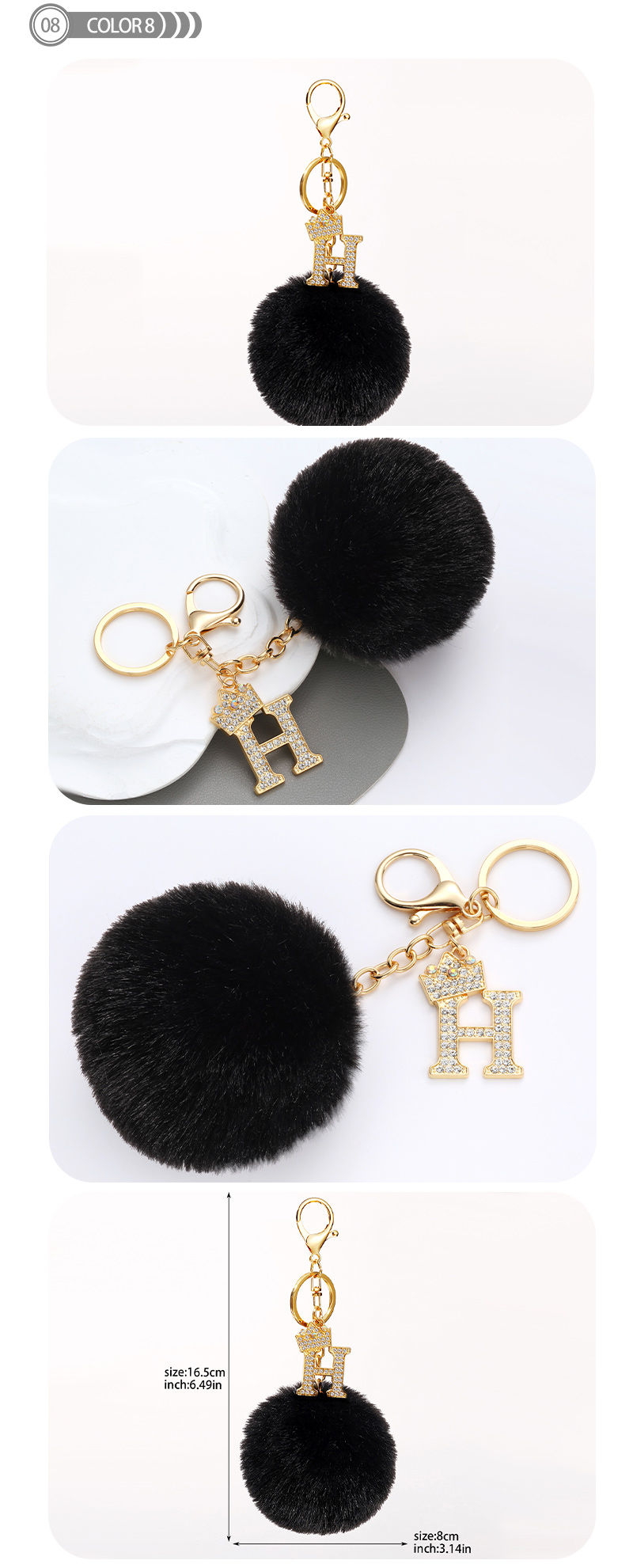 Simple Style Letter Alloy Epoxy Keychain display picture 8