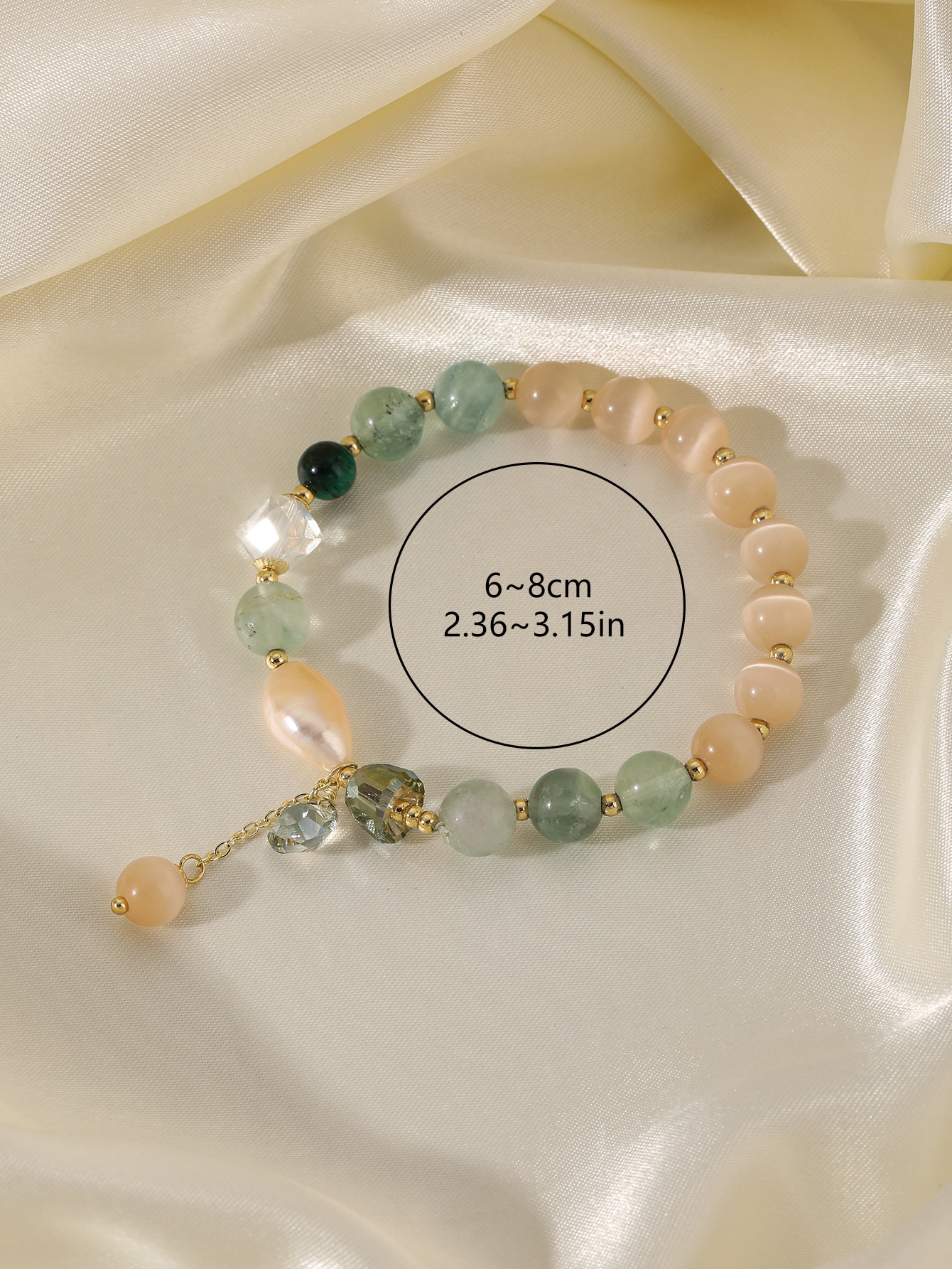 Elegant Simple Style Geometric Freshwater Pearl Opal Copper Beaded Women's Bracelets display picture 9