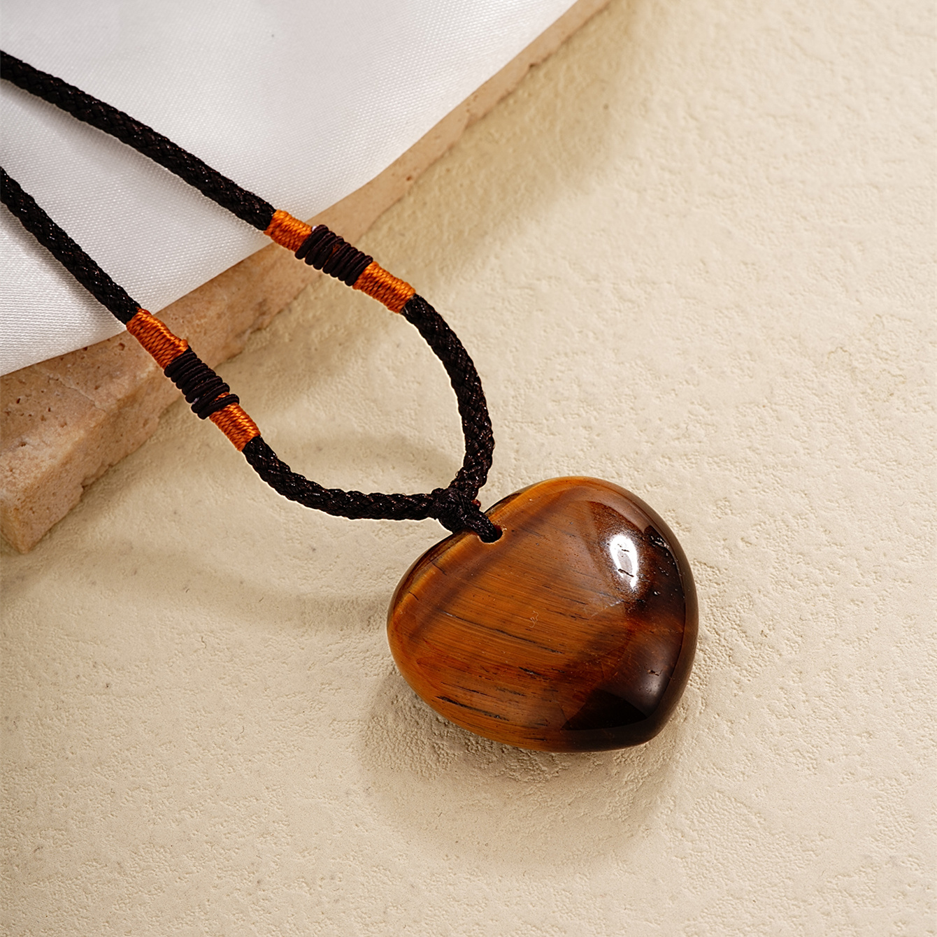 Simple Style Heart Shape Natural Stone Cord Natural Stone Unisex Pendant Necklace display picture 6