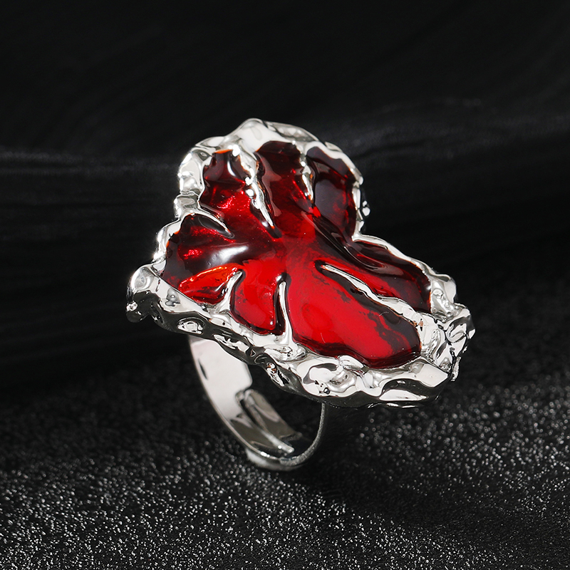 Hip-hop Punk Heart Shape Alloy Silver Plated Unisex Rings display picture 2