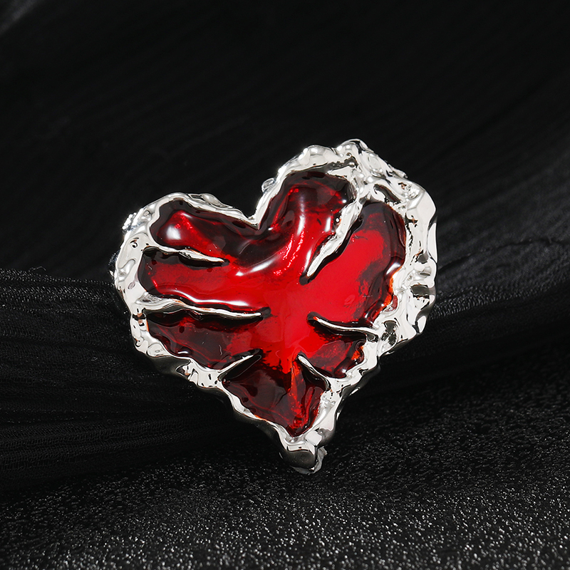Hip-hop Punk Heart Shape Alloy Silver Plated Unisex Rings display picture 4