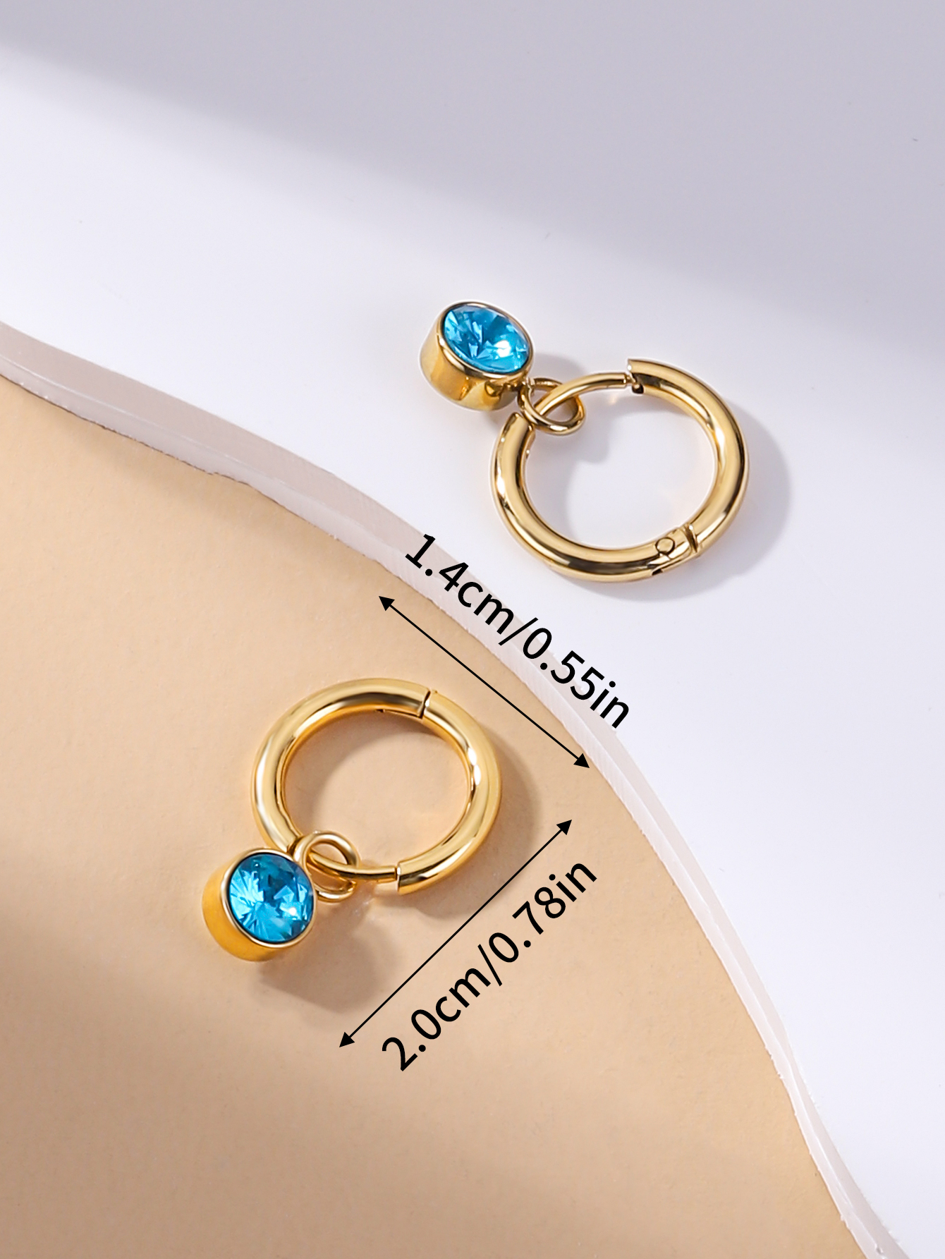 1 Pair Classic Style Round Plating Inlay 304 Stainless Steel Zircon 14K Gold Plated Drop Earrings display picture 3