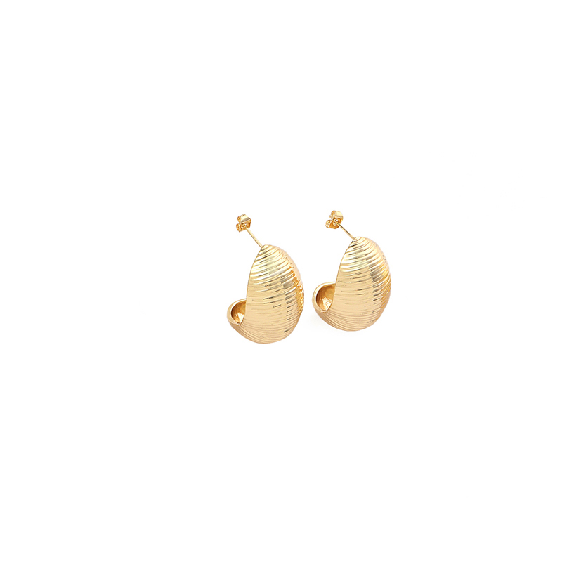 1 Pair Simple Style C Shape Plating Copper 18k Gold Plated Ear Studs display picture 8