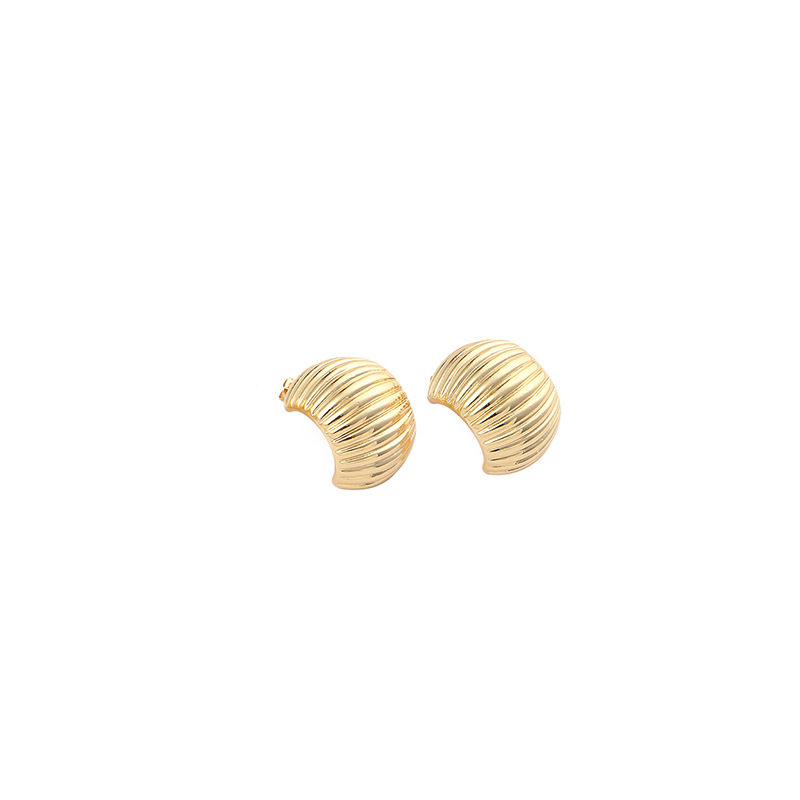 1 Pair Simple Style C Shape Plating Copper 18k Gold Plated Ear Studs display picture 9