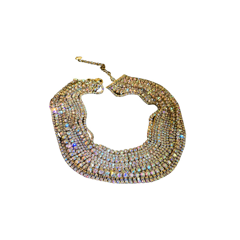 Übertrieben Luxuriös Glänzend Einfarbig Künstliche Strasssteine Legierung Großhandel Halsband display picture 5