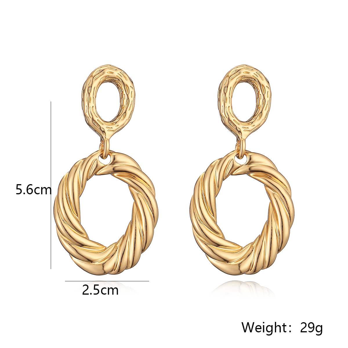 1 Pair Simple Style Geometric Plating Copper 18k Gold Plated Drop Earrings display picture 1