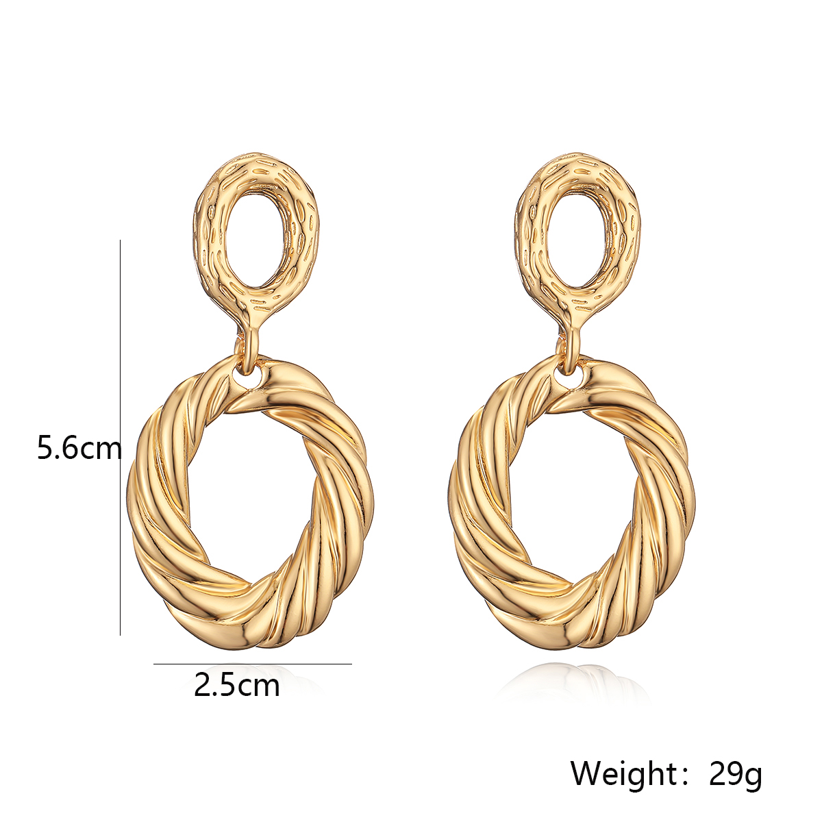 1 Paire Style Simple Géométrique Placage Le Cuivre Plaqué Or 18k Boucles D'oreilles display picture 1