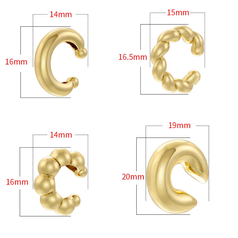 1 Pair Casual Vintage Style Simple Style C Shape Plating Copper 18k Gold Plated Earrings display picture 9