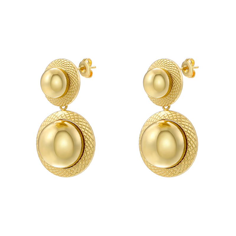 1 Pair Casual Vintage Style Simple Style Water Droplets Plating Copper 18k Gold Plated Drop Earrings display picture 7
