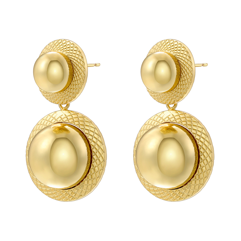 1 Pair Casual Vintage Style Simple Style Water Droplets Plating Copper 18k Gold Plated Drop Earrings display picture 6
