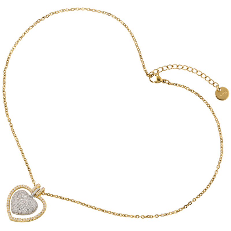 Casual Elegant Heart Shape Copper Plating Inlay Zircon 18k Gold Plated Necklace display picture 2