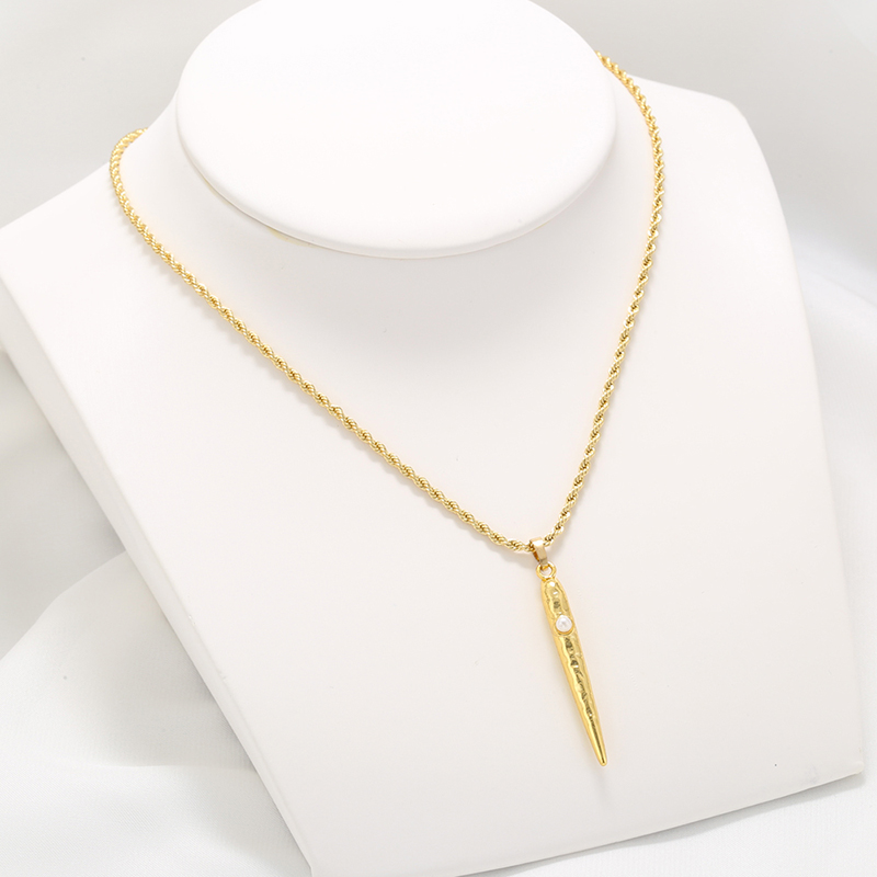 Lässig Elegant Einfarbig Kupfer Überzug Inlay Künstliche Perlen 18 Karat Vergoldet Halskette Mit Anhänger display picture 4