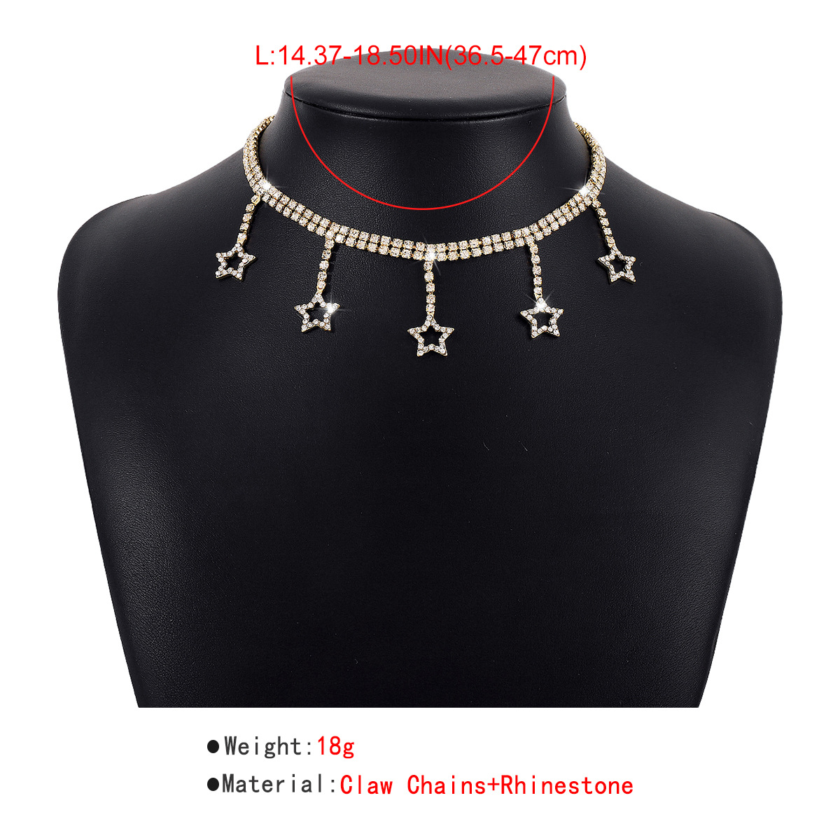 Modern Style Sweet Star Rhinestone Women's Necklace display picture 5