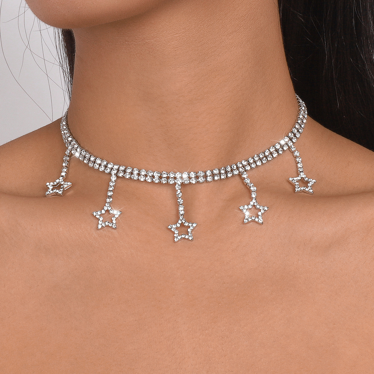 Modern Style Sweet Star Rhinestone Women's Necklace display picture 3