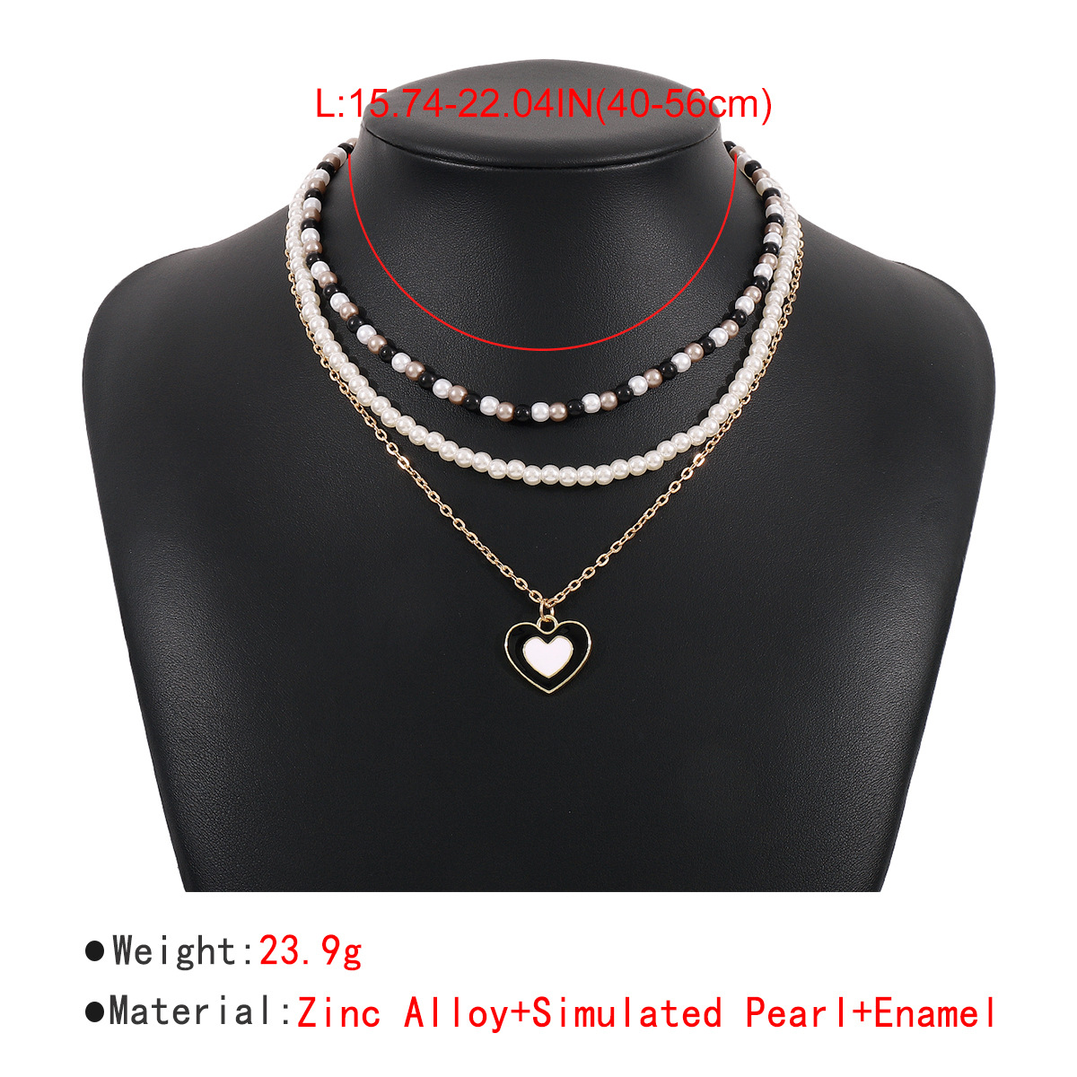 Sucré Forme De Cœur Alliage Femmes Collier En Couches display picture 7