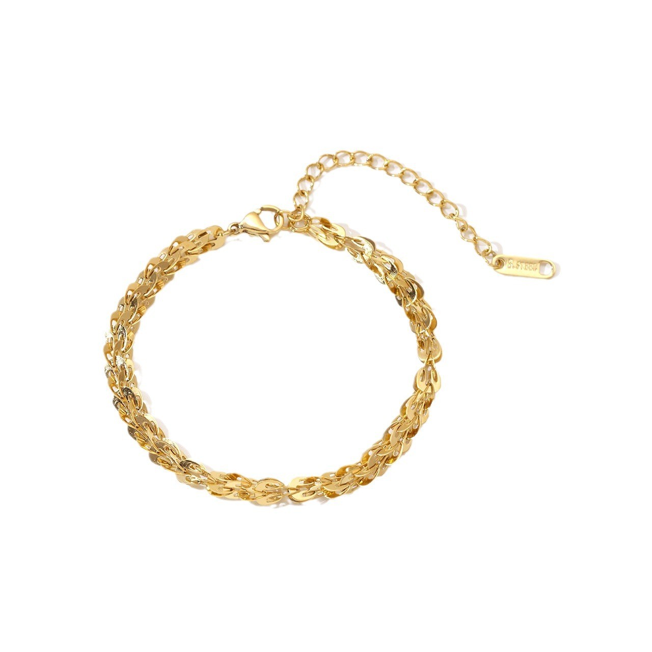 Casual Hip-hop Solid Color Stainless Steel Plating White Gold Plated Gold Plated Bracelets Necklace display picture 4